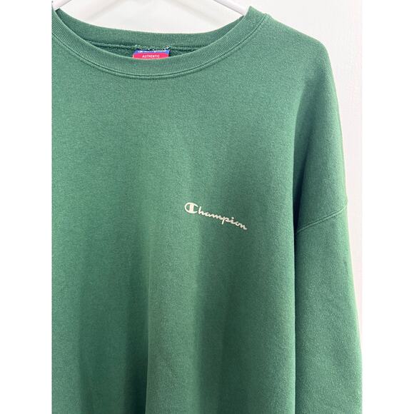Awesome Vintage 90's Dark Green Champion Crewneck - Picture 2 of 11
